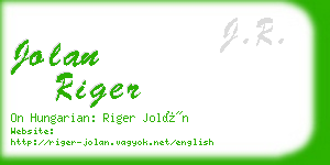 jolan riger business card